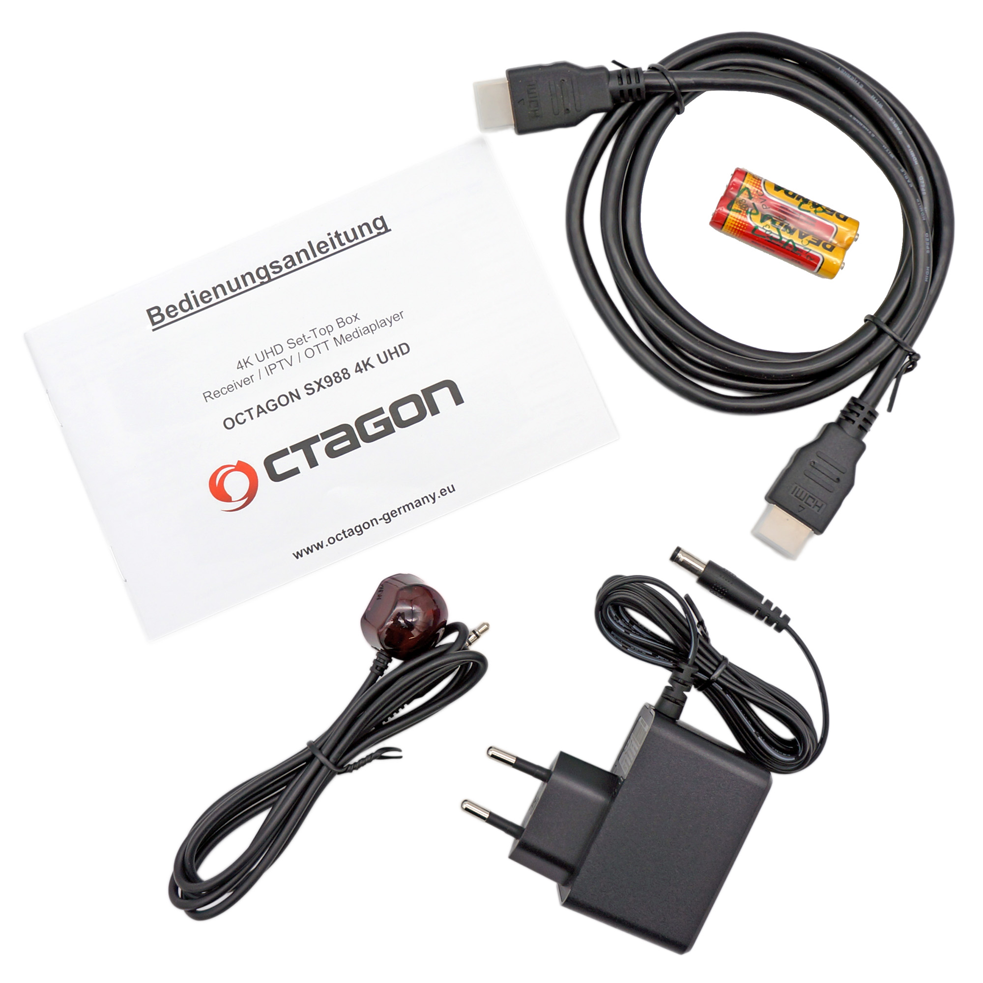 OCTAGON SX988 Box UHD IPTV WLAN 4K Receiver + Set-Top Smart UHD Stick TV 300Mbit IP 4K IP (Schwarz)