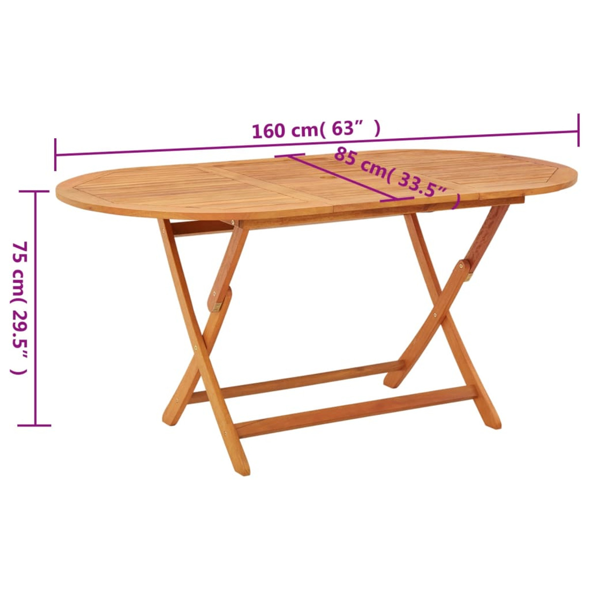 VIDAXL 312454 Holz-Naturfarben Gartentisch,