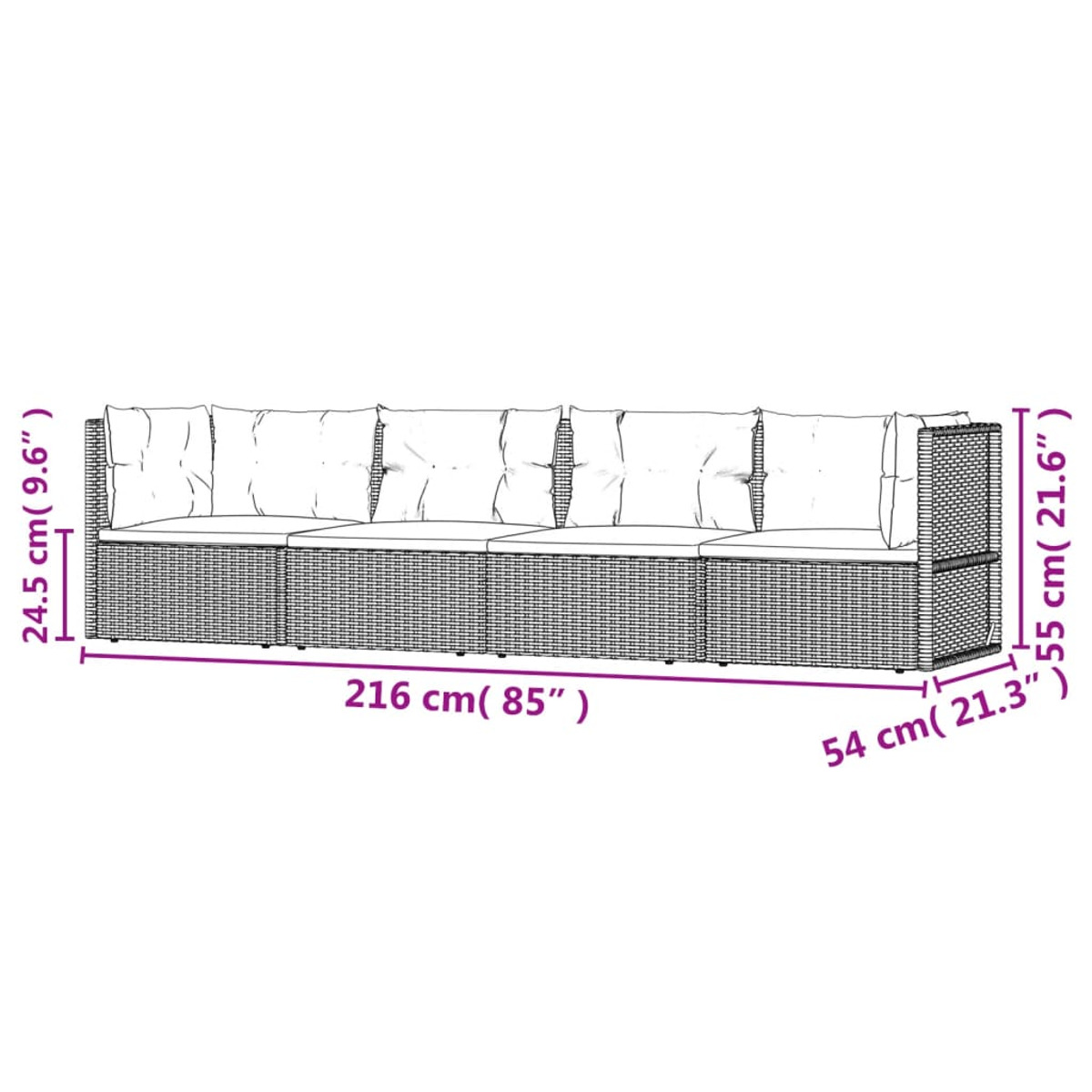 VIDAXL 319598 Gartentisch- und Stuhlset, Schwarz