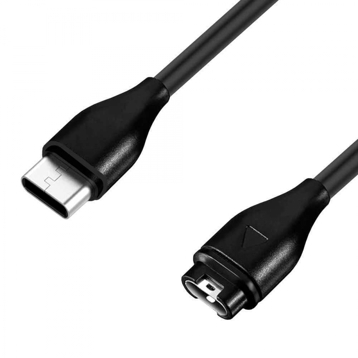 Zwei schwarze USB-C-Kabel, eines mit USB-C-Anschluss, das andere mit proprietärem Anschluss.