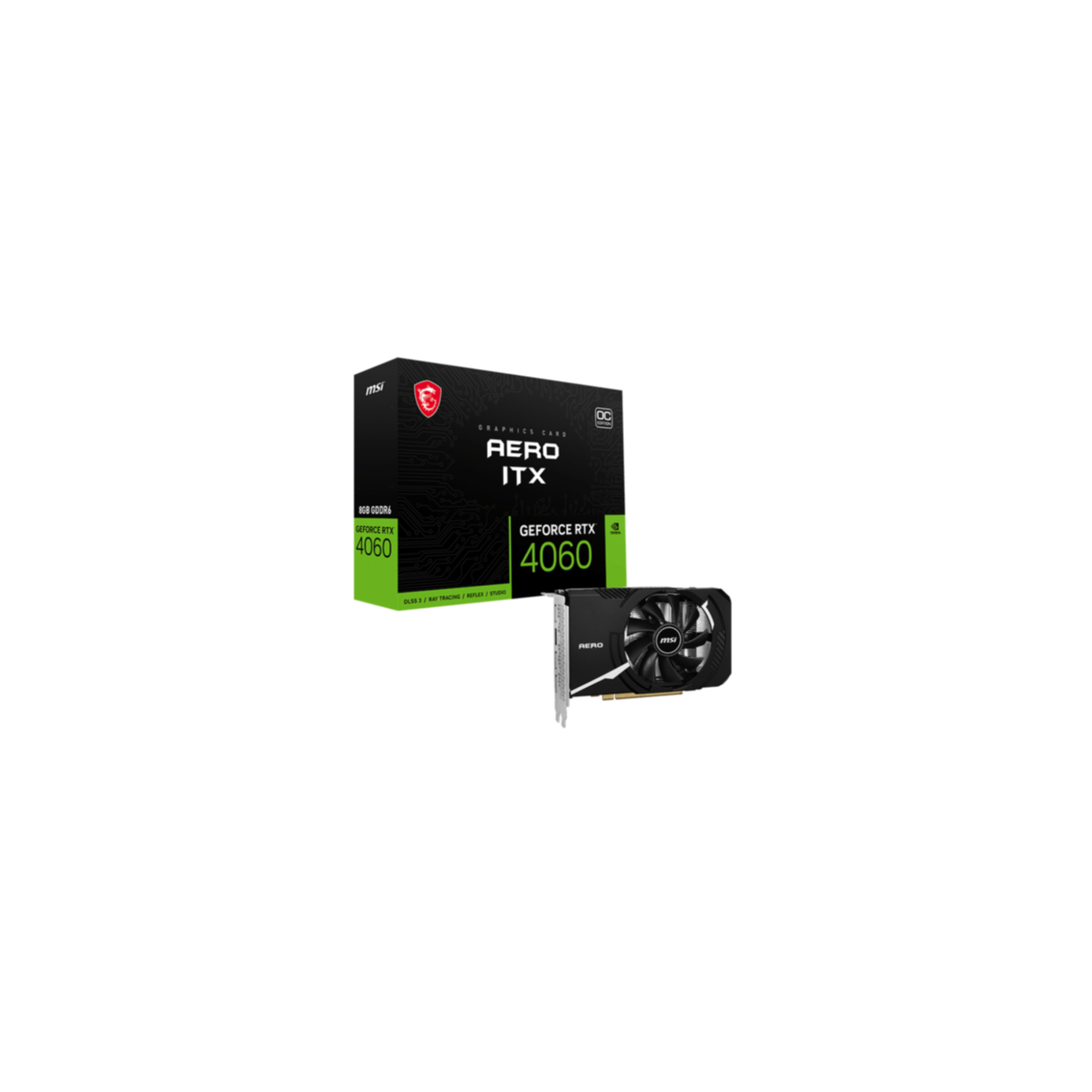 MSI GeForce RTX 4060 AERO Grafikkarte) 8G OC (NVIDIA, ITX