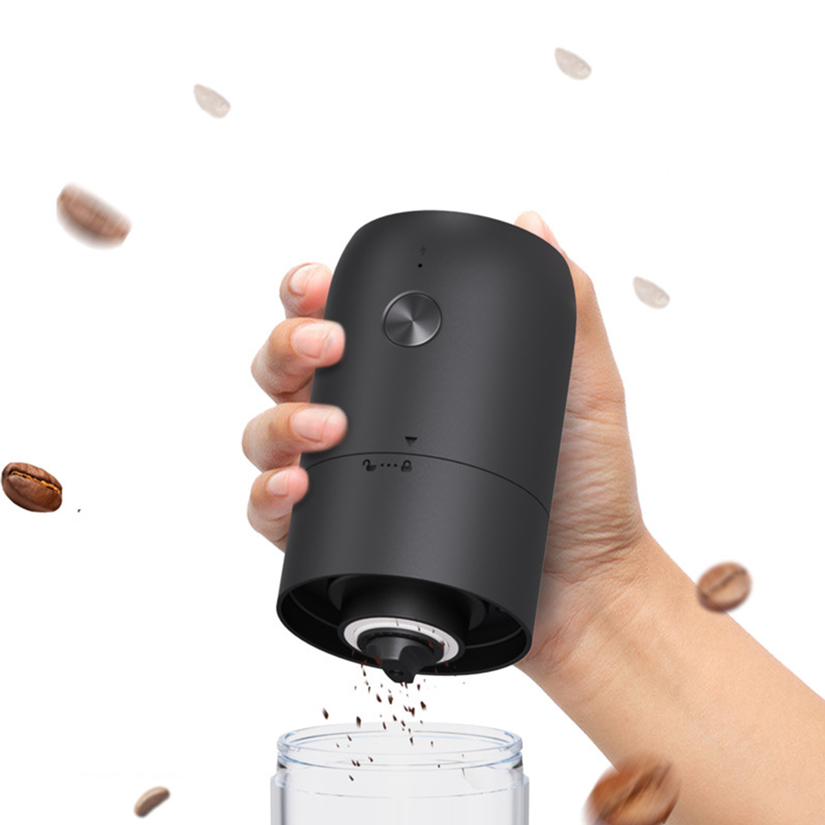 Weiß Kabellose FEI Kaffeemühle USB-aufladbar elektrische Kaffeemühle Leistungsstarker Einstellbare Motor Mahlstufen