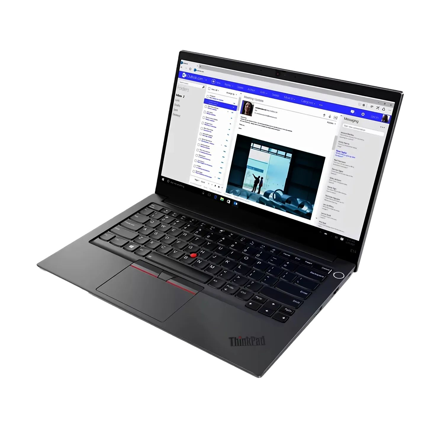 LENOVO Ryzen™ Display, Schwarz fertig 1000 RAM, ThinkPad 5 mit Notebook Office Pro, eingerichtet, 2021 GB SSD, GB 14 Zoll Prozessor, 24 AMD E14,
