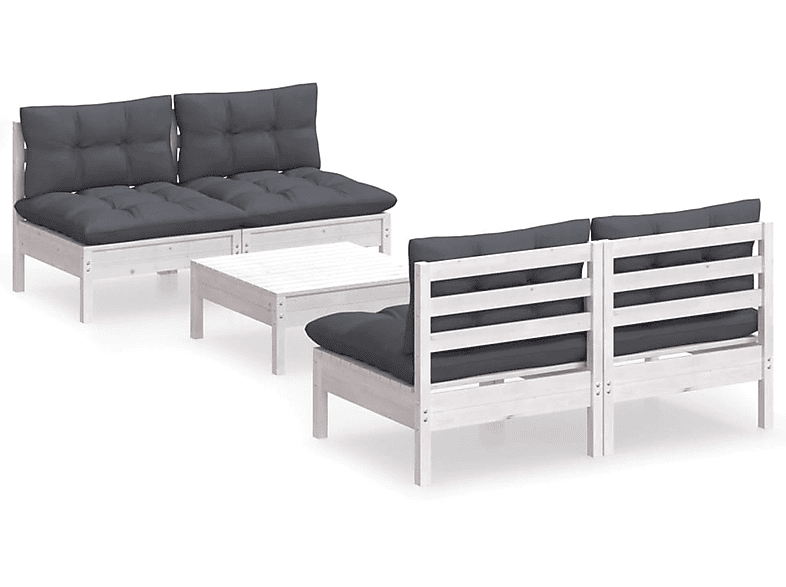 VIDAXL 3096005 Gartentisch- und Weiß Stuhlset