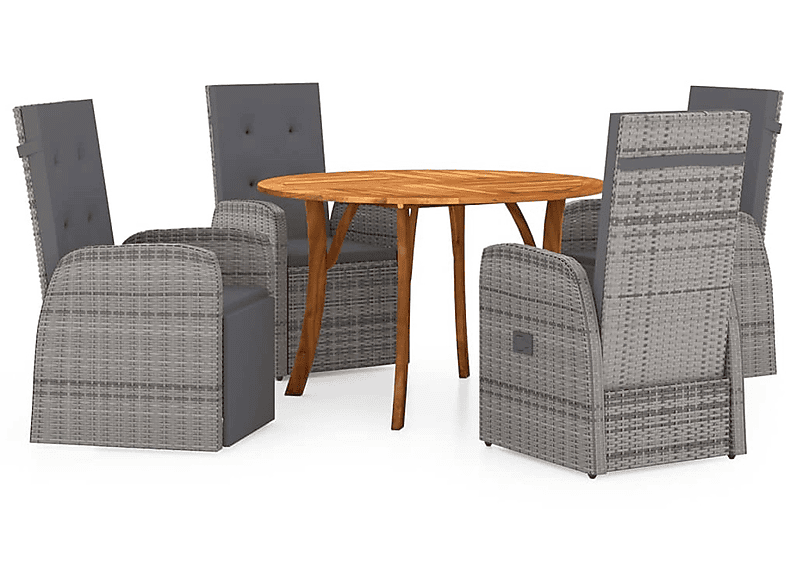 Grau und Gartentisch- Stuhlset, 3071826 VIDAXL