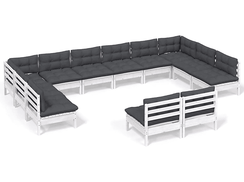 VIDAXL 3097224 Gartentisch- und Stuhlset, Weiß | Gartenmöbel Sets