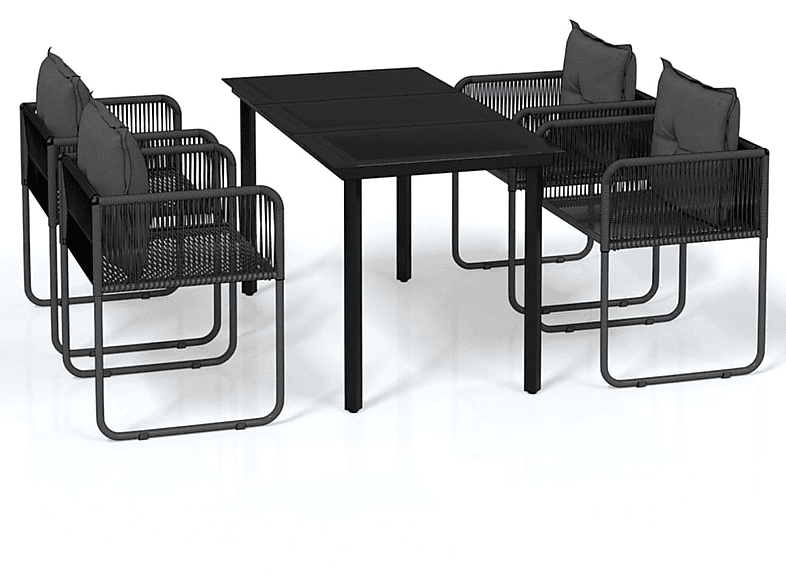 Gartentisch- Stuhlset, VIDAXL Schwarz und 3099079