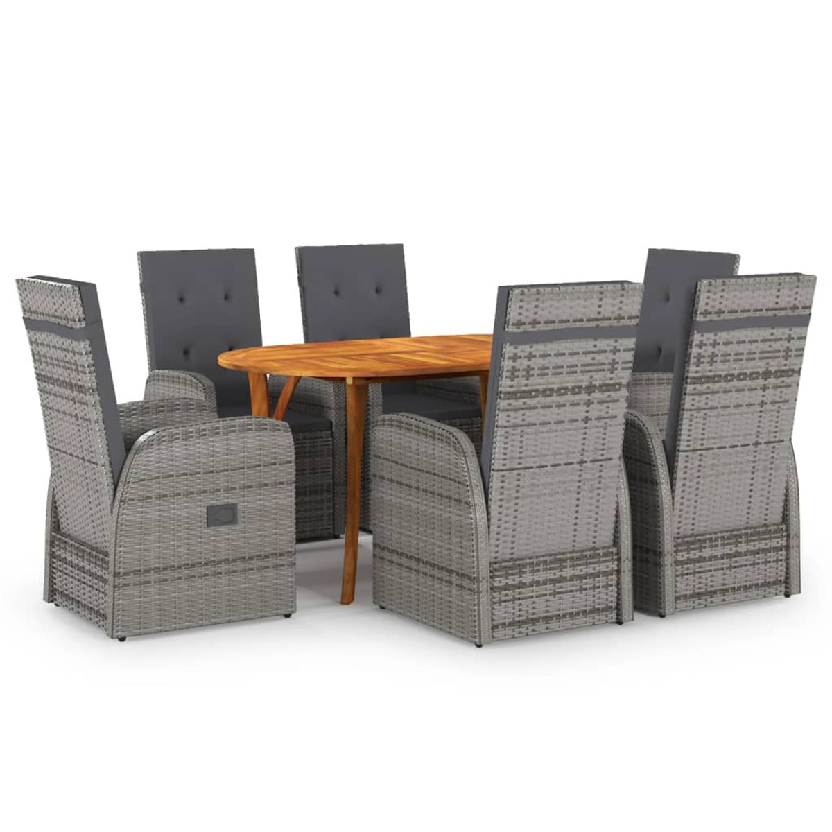 VIDAXL 3072029 Gartentisch- Stuhlset, und Grau