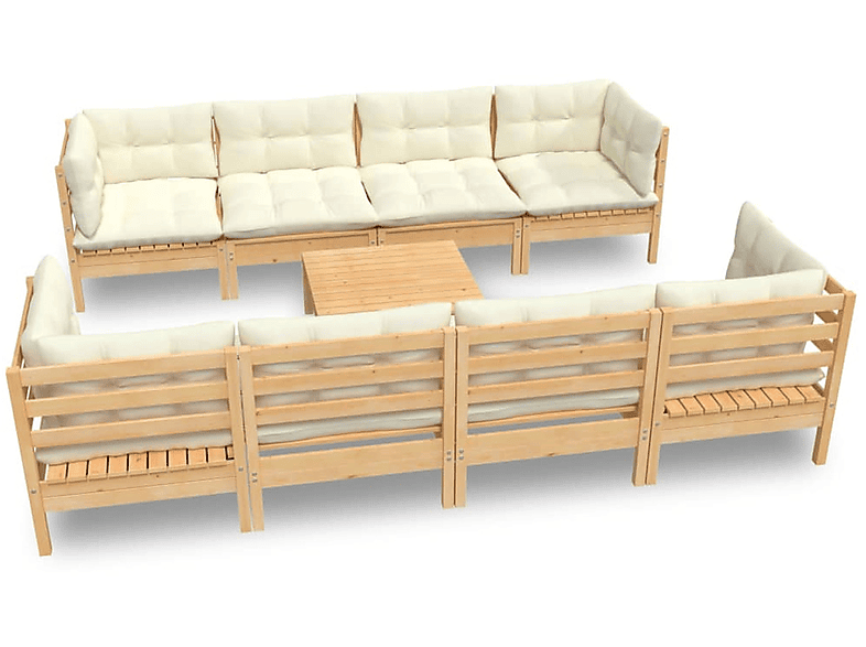 und Gartentisch- Stuhlset, 3096166 VIDAXL Creme