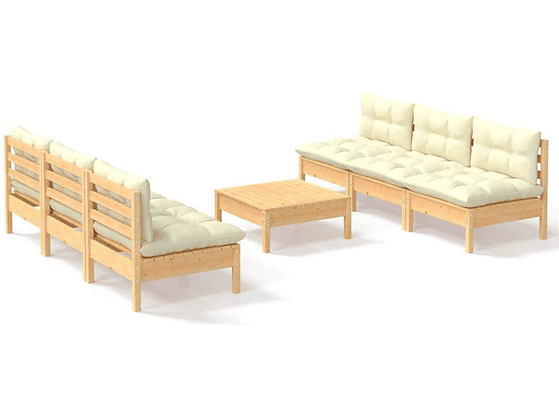 Gartentisch- Stuhlset, 3096094 VIDAXL Creme und