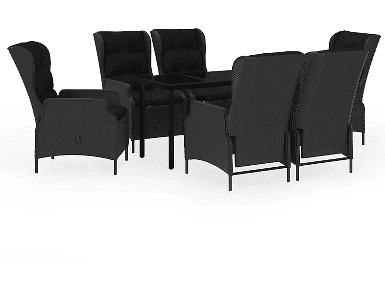 VIDAXL 3099640 Gartentisch- und Stuhlset, Schwarz