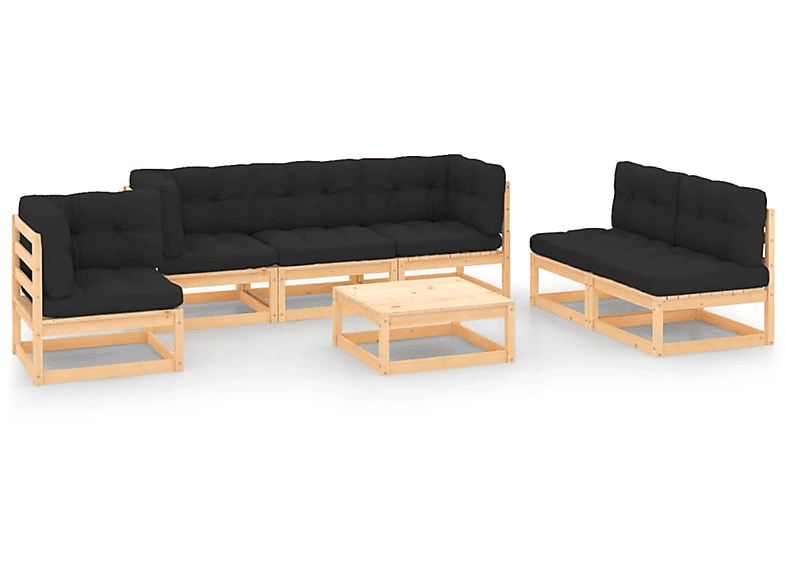 VIDAXL 3083822 Gartentisch- und Stuhlset, Grau | Gartenmöbel Sets