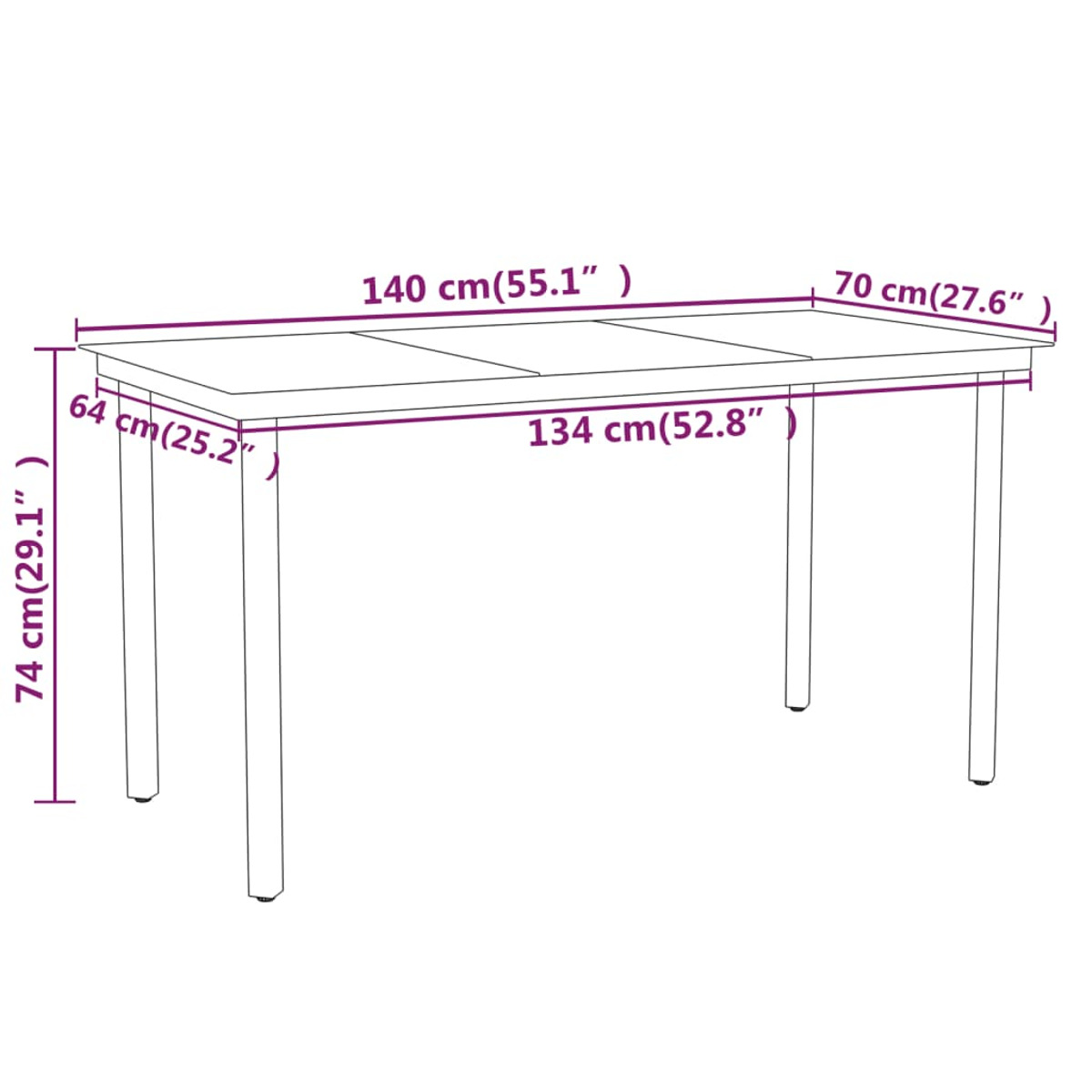 VIDAXL 3099092 Gartentisch- Stuhlset, und Schwarz