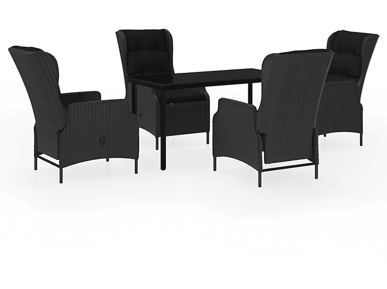 und Gartentisch- VIDAXL 3099639 Schwarz Stuhlset,