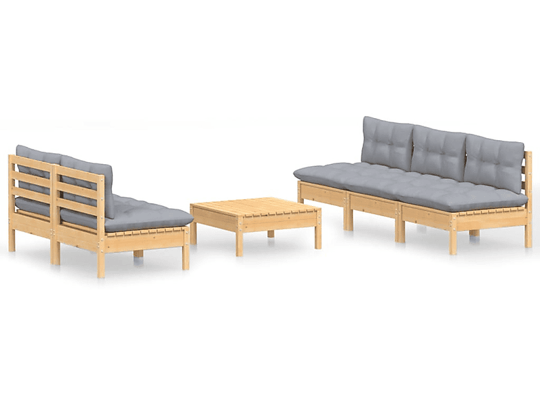 VIDAXL 3096087 Gartentisch- und Grau Stuhlset