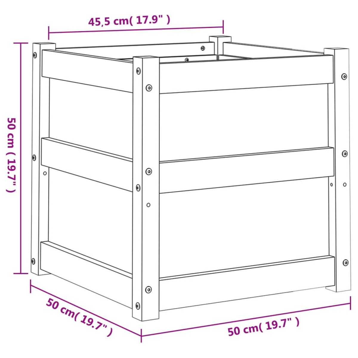 Pflanzkübel VIDAXL Natur 837421