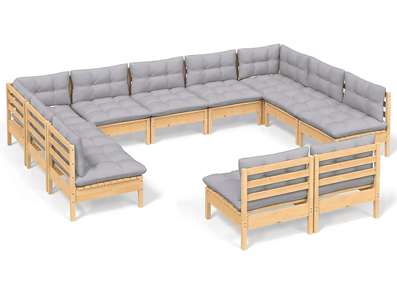 VIDAXL 3097210 Gartentisch- und Stuhlset, Grau | Gartenmöbel Sets