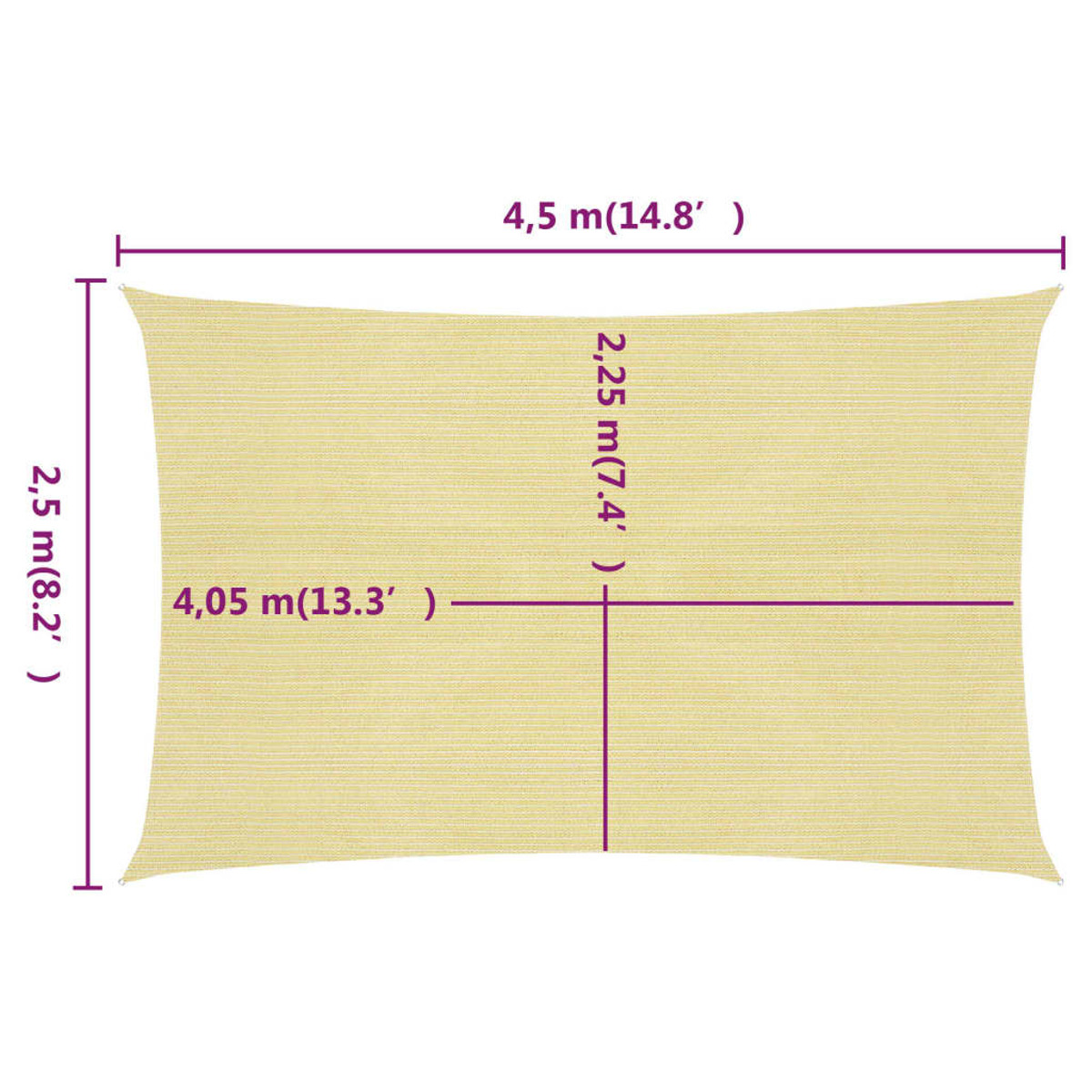 VIDAXL 311125 Sonnensegel, Beige