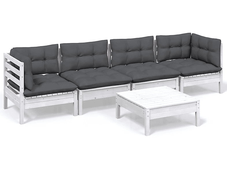 VIDAXL 3096155 Gartentisch- Stuhlset, Weiß und