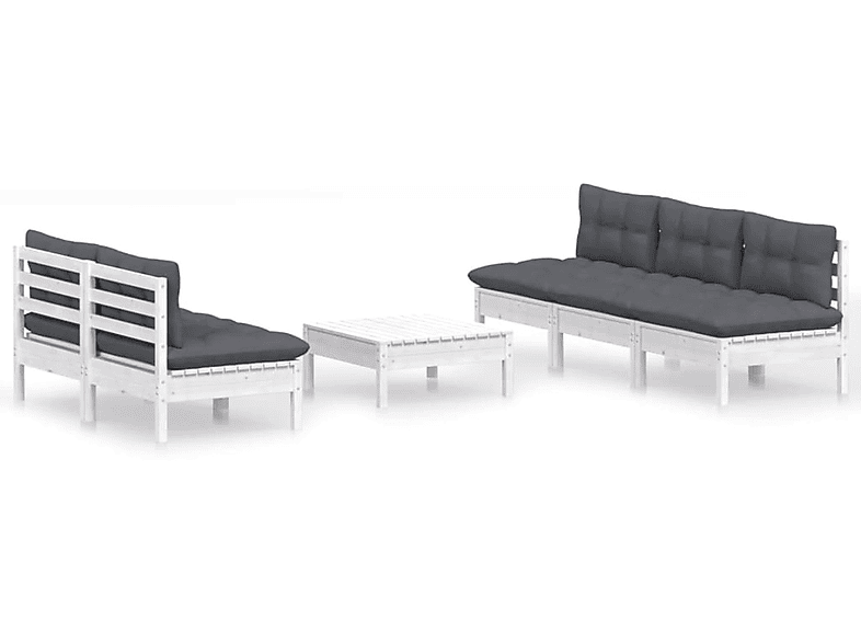Weiß Gartentisch- Stuhlset, VIDAXL und 3096089