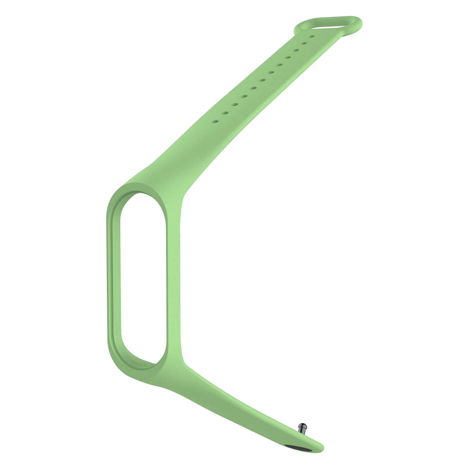 Cinturino verde per smartwatch, su sfondo bianco.