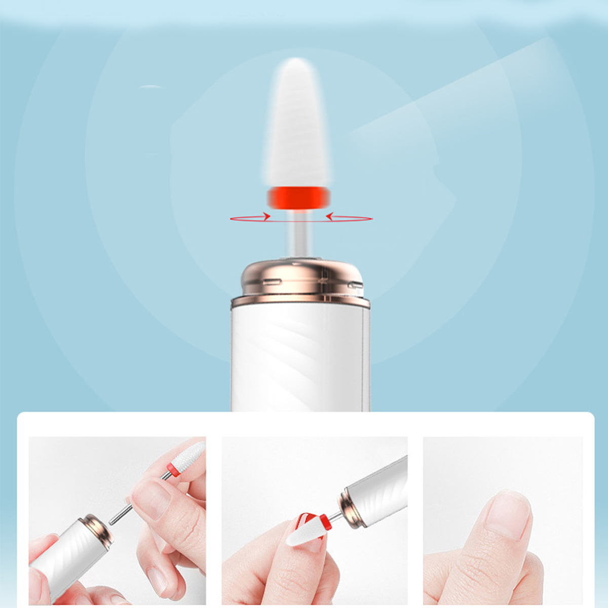 SHAOKE Portable Elektrische Maniküre- vielseitiger mit Pediküre-Set Nagelpflege Nagel-Poliermaschine Weiß 
