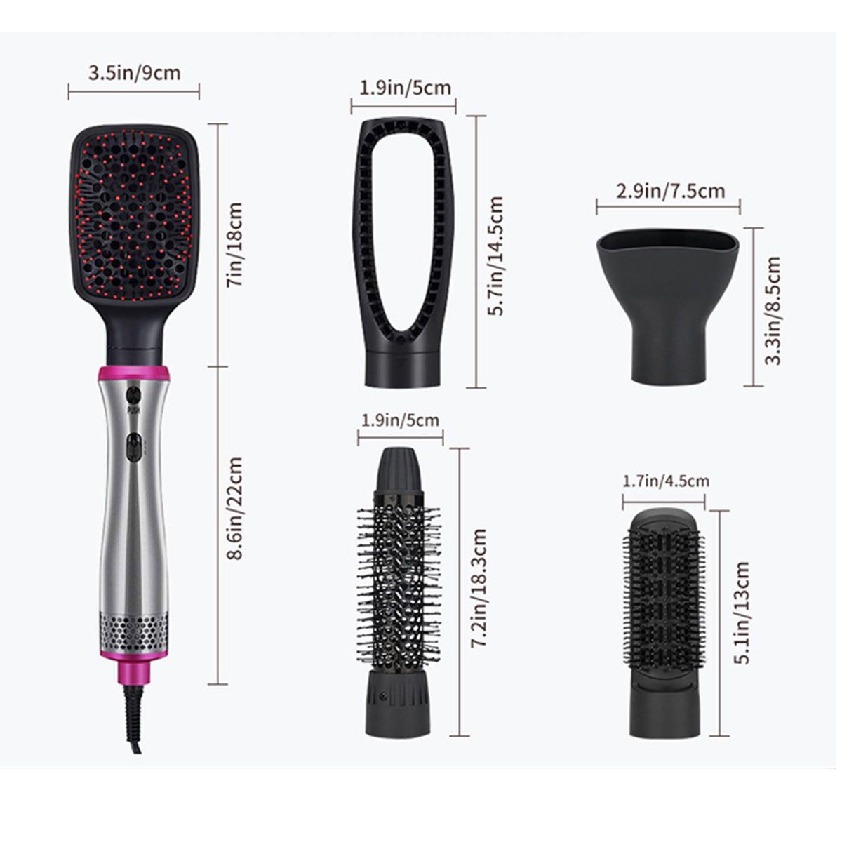 SHAOKE Multifunktions-Haartrockenbürste Locken mit und Glätten Warmluftbürste für Hitzeschutz-Design 5-in-1