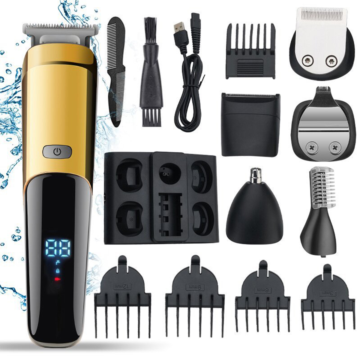 - SHAOKE 6-in-1 Haarstyling Elektrorasierer Haartrimmer-Akku Multifunktionaler Gold Präzises