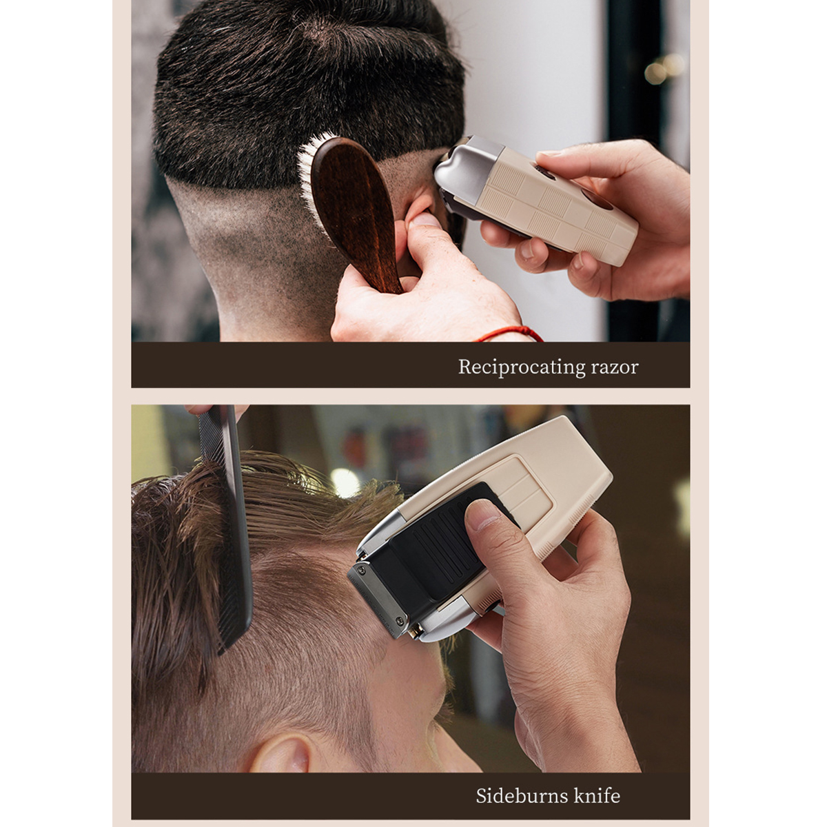 Haartrimmer-Akku Khaki Rasierer 2-in-1 Scherkopf Haarschneider LED-Anzeige und SHAOKE Schwebender