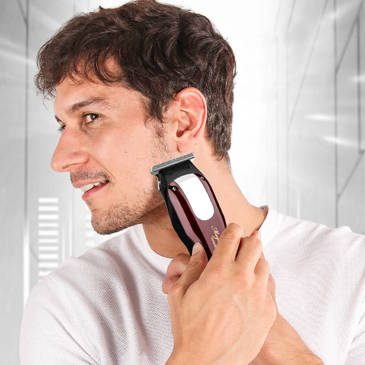 SHAOKE LCD-Haarschneider Scharfe Schnitte starke Leistung Haartrimmer-Akku Anzeige intelligente Schwarz
