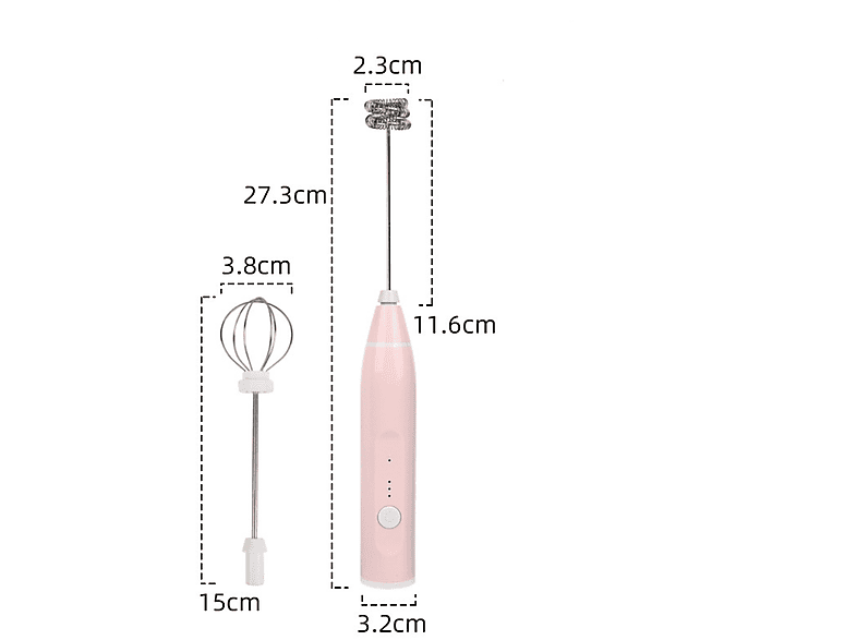 SHAOKE Milchaufschäumer - Perfektes Erlebnis kompakt  schnell und immer bereit Schneebesen Rosa (12 Watt)