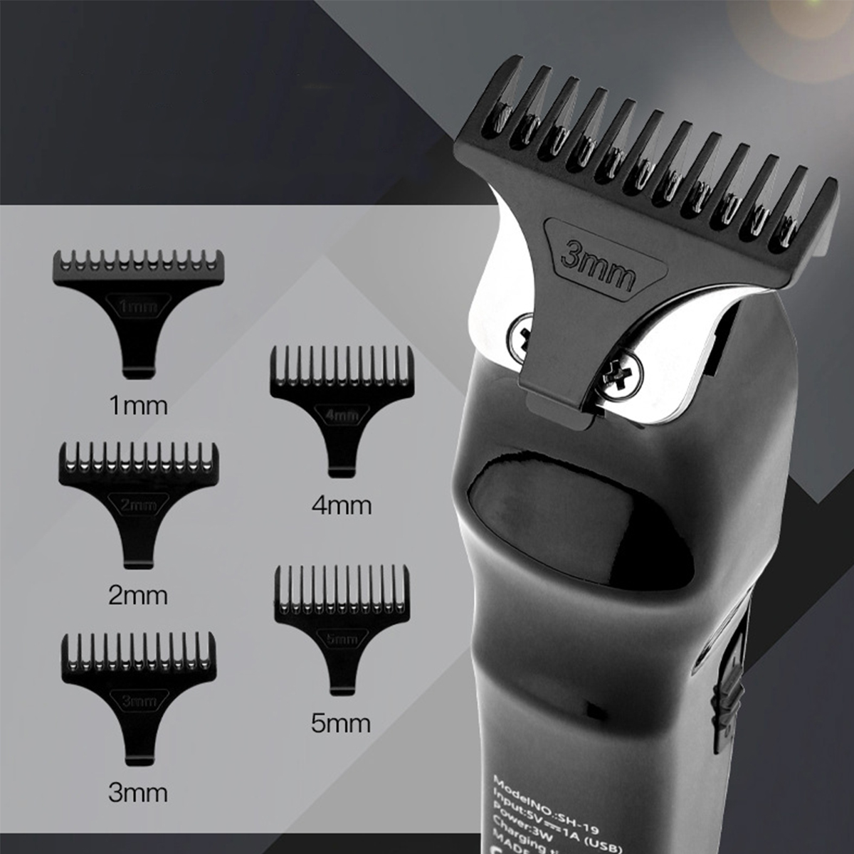 SHAOKE LCD-Haarschneider Scharfe Schnitte starke Leistung Haartrimmer-Akku Anzeige intelligente Schwarz