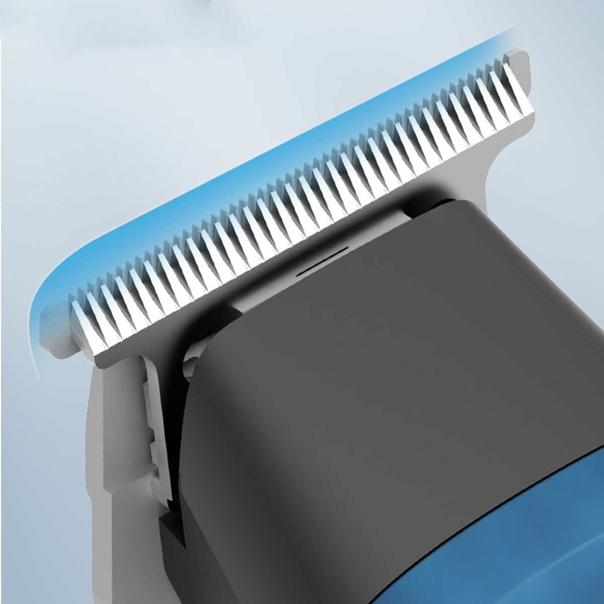 mit Haartrimmer-Akku Kabelloser Haarschneider SHAOKE LCD und Grau abnehmbaren Edelstahlklingen