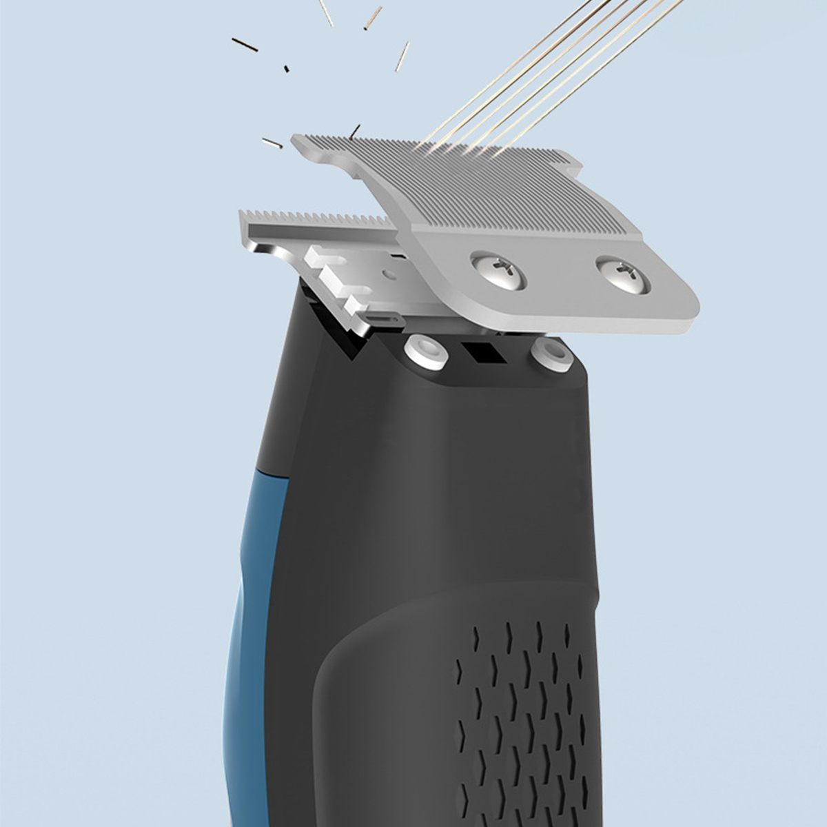 Grau Haartrimmer-Akku und LCD abnehmbaren SHAOKE Haarschneider mit Kabelloser Edelstahlklingen
