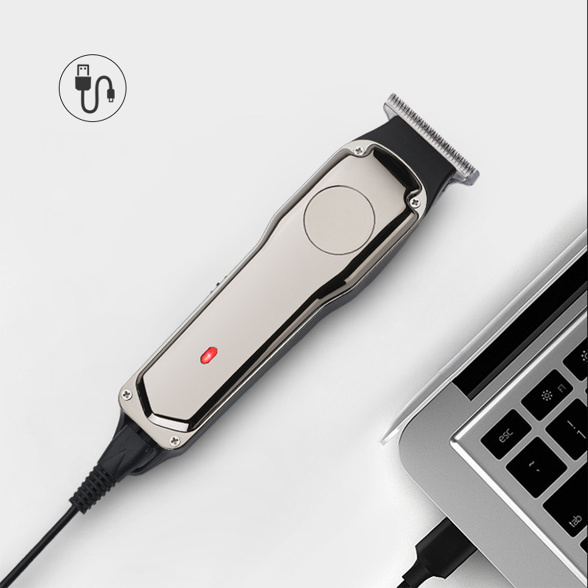leichte USB-Ladung SHAOKE Haartrimmer-Akku Handhabung Geräuschreduktion Haarschneider Silber Mini