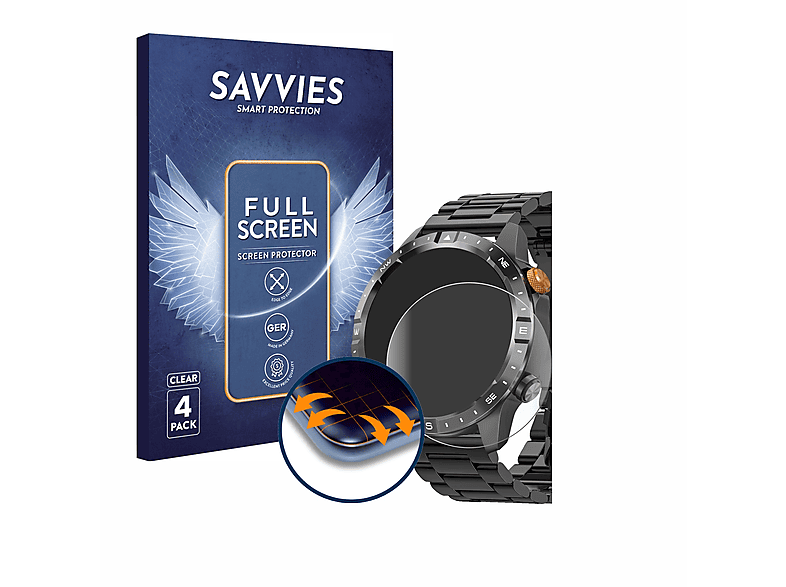 SAVVIES 4x Flex Full-Cover 3D Curved Schutzfolie(für Swgota AK57 (1,43\