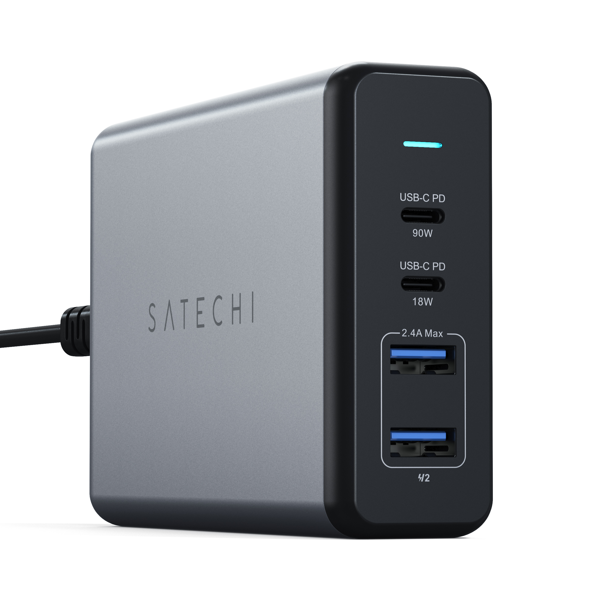 SATECHI 108W Pro PD Desktop Charger anthrazit 240 Ladegerät Universal, USB-C - Volt, 100