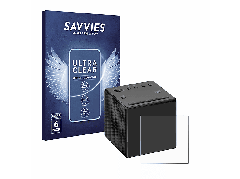SAVVIES 6x klare ICF-C1 Schutzfolie(für Sony (Uhrenradio))