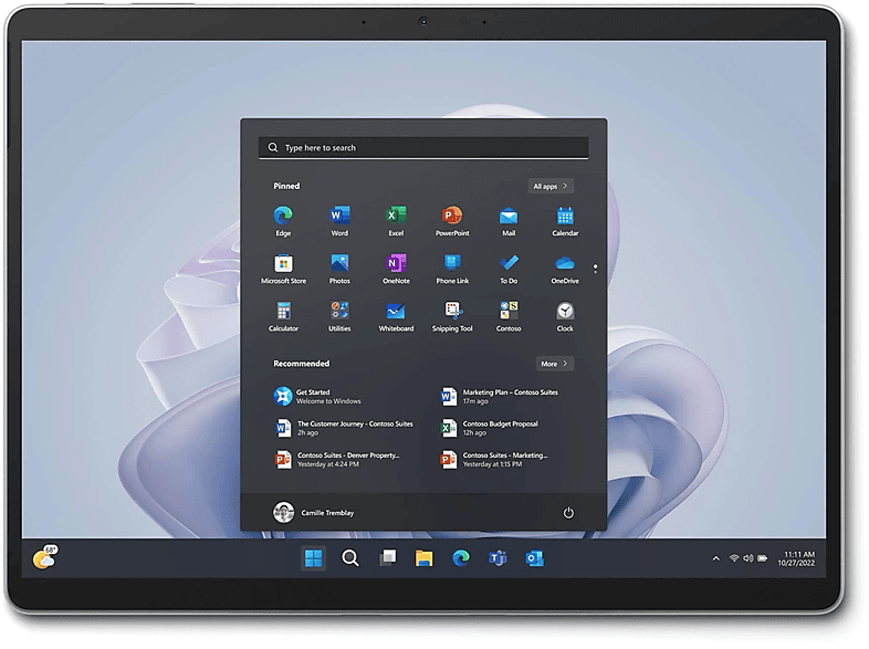 MICROSOFT Surface Pro 9 128GB Tablet, W11P, Zoll, GB, i5/8GB 128 Platin 13 Platinum