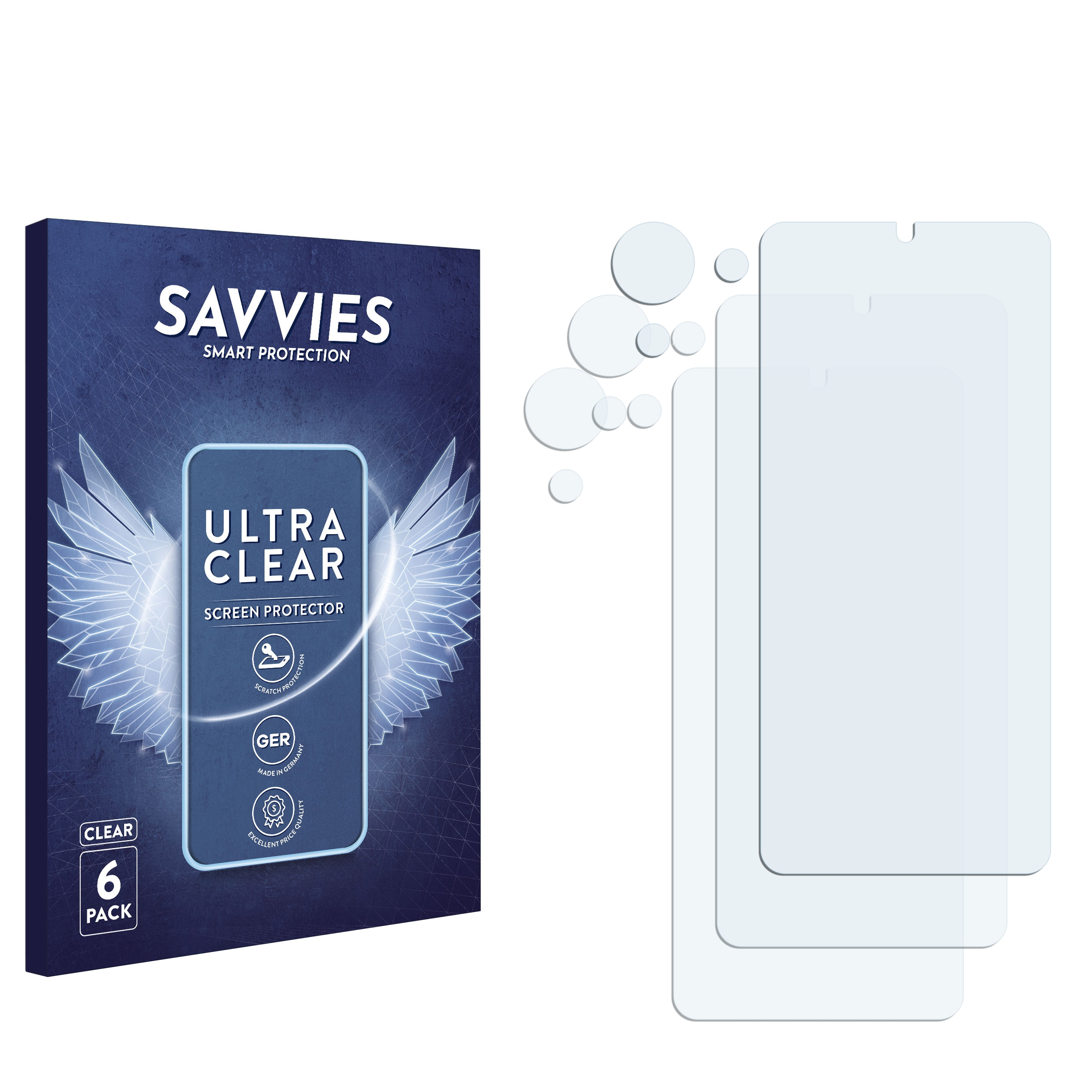 SAVVIES 6x klare Vita) ZTE Schutzfolie(für V50 Blade