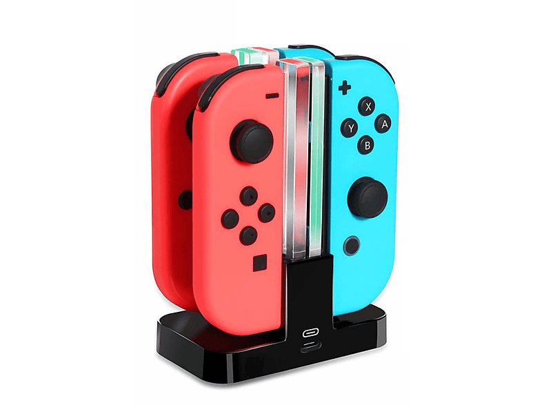 INF Nintendo Switch Joy-Con Ladestation Konsolenzubehör, 4 Gamecontroller, für Schwarz