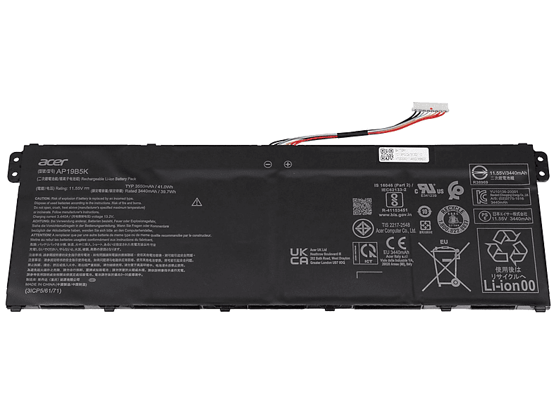 ACER AP19B5K Original 3550 11.55 Li-Polymer AP19B5K) Volt, mAh 11,55V Akku, (Typ