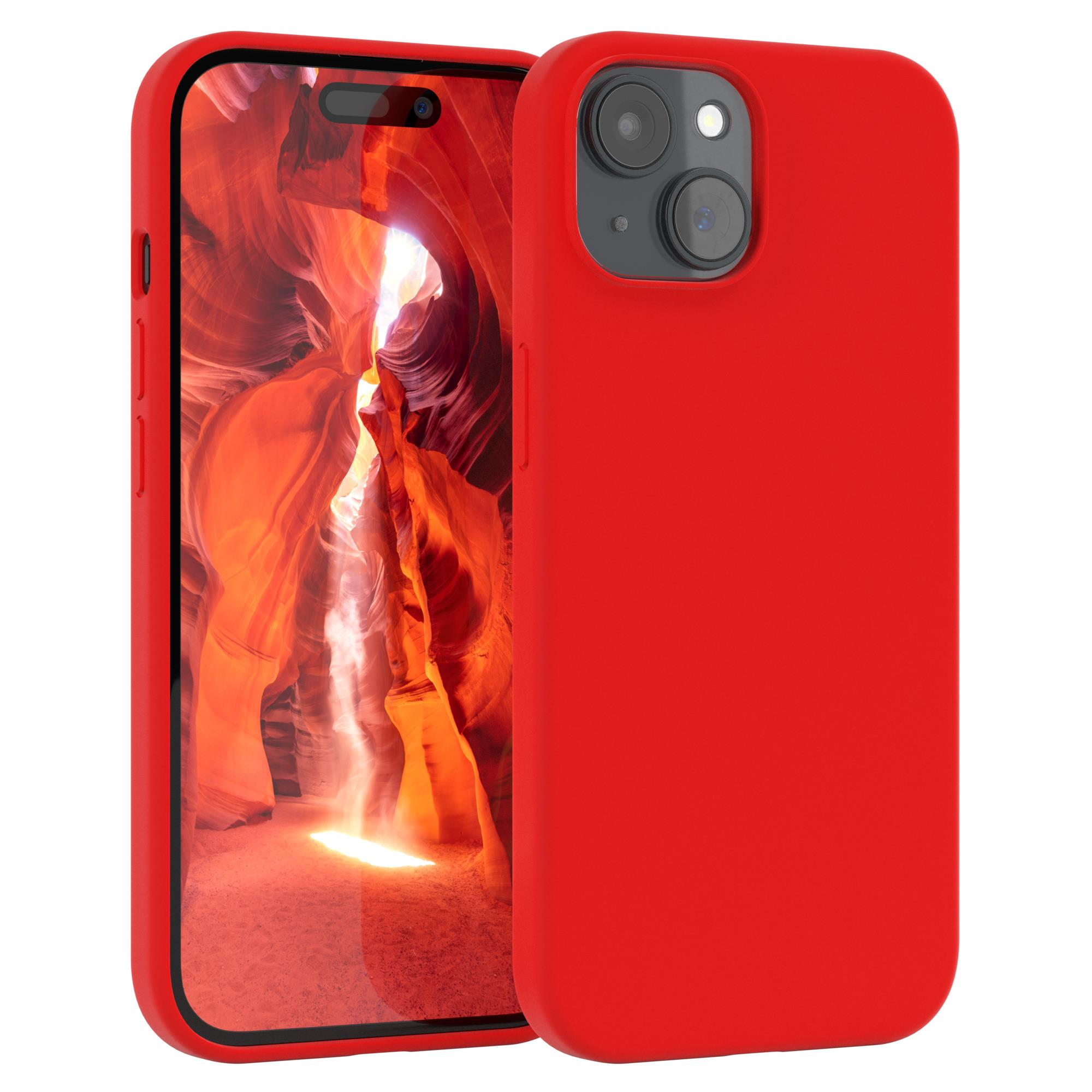 EAZY CASE iPhone Handycase, Rot Apple, 15, Silikon Backcover, Premium