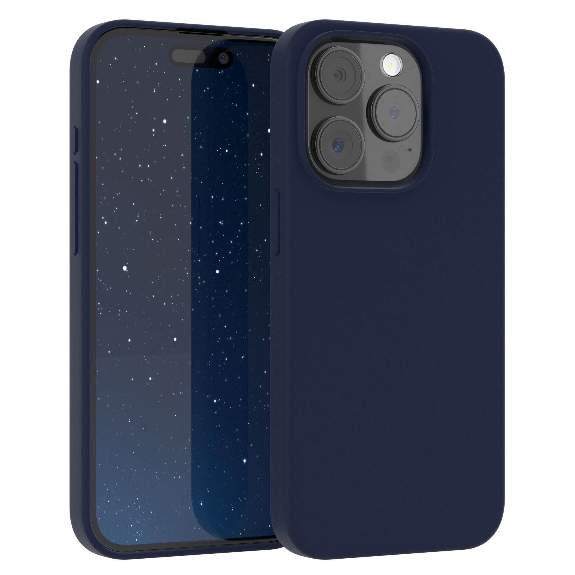 EAZY CASE Premium Silikon / Backcover, Nachtblau 15 Pro, Apple, Blau iPhone Handycase