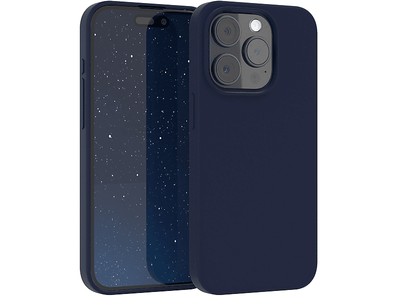 EAZY CASE Premium Silikon / Backcover, Nachtblau 15 Pro, Apple, Blau iPhone Handycase