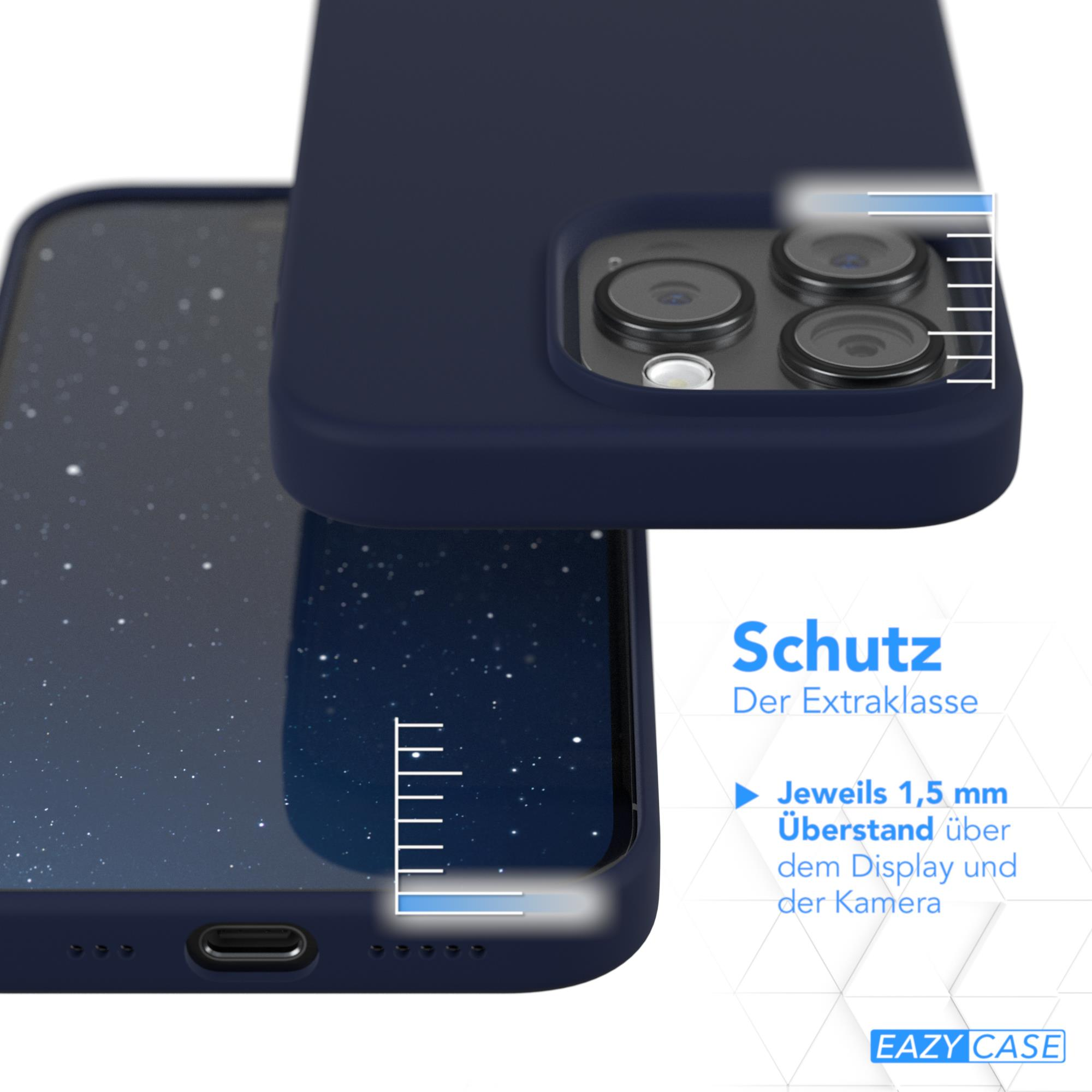 Blaue Handyhülle auf einem Telefon.