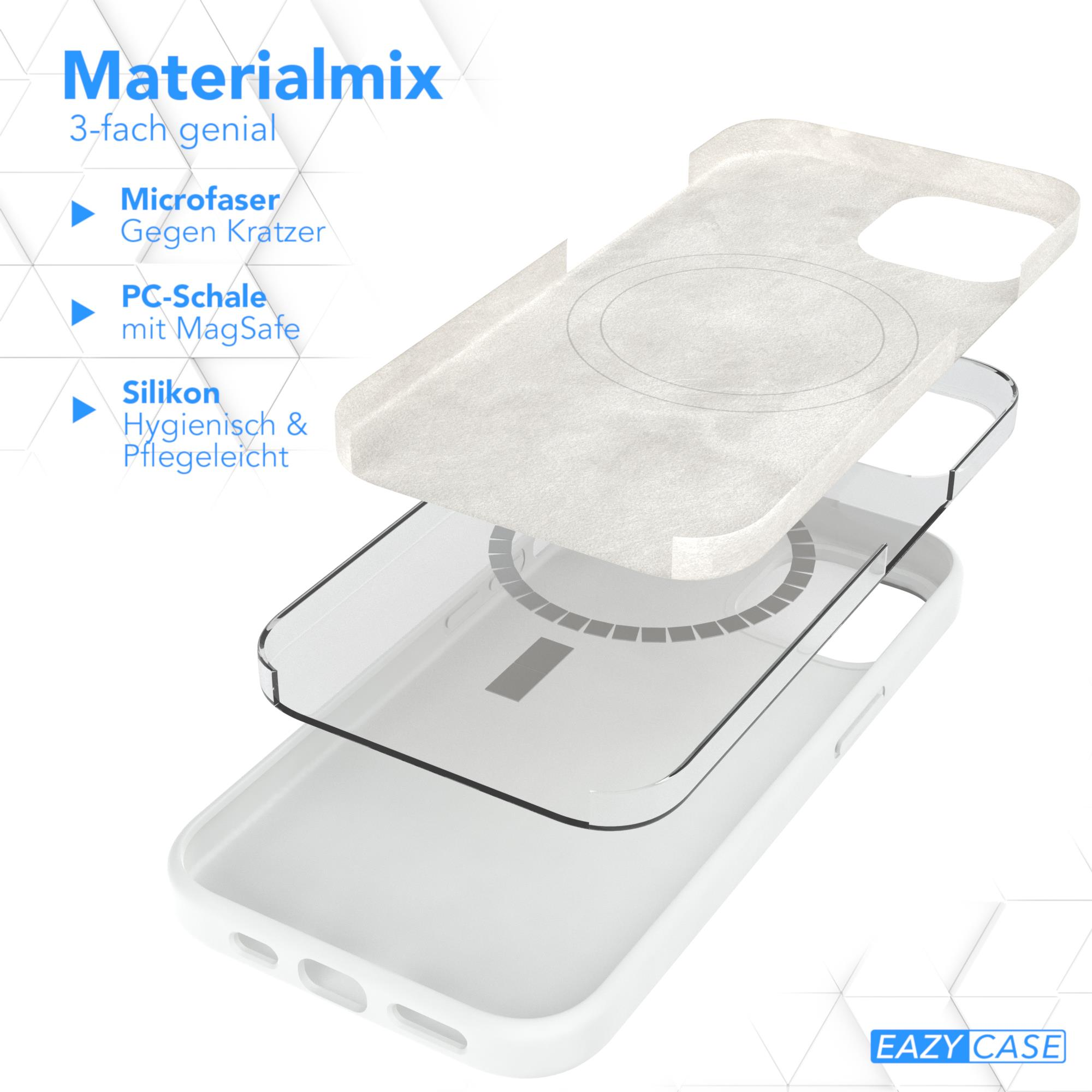 EAZY CASE Premium Silikon MagSafe, Handycase Backcover, Apple, Weiß iPhone 15, mit