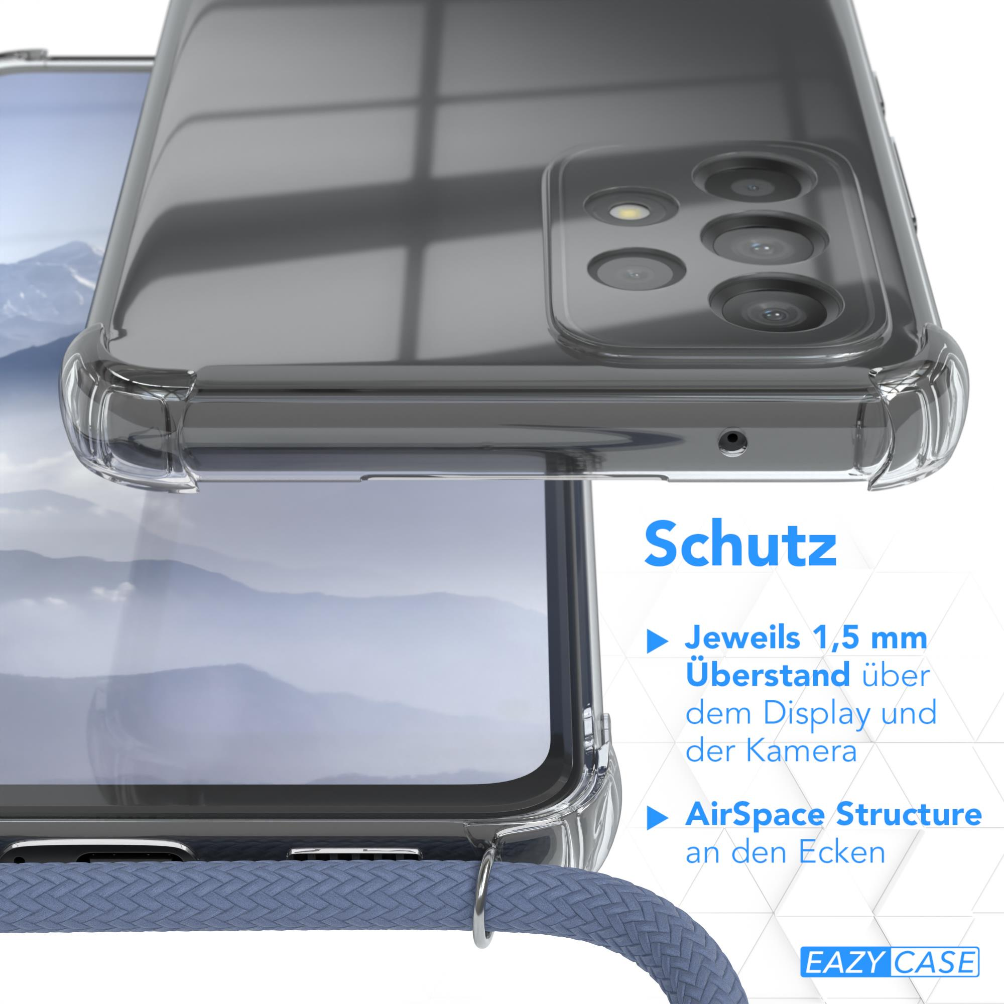 EAZY Samsung, Cover A53 Galaxy mit CASE Clear 5G, Umhängeband, Blau Umhängetasche,