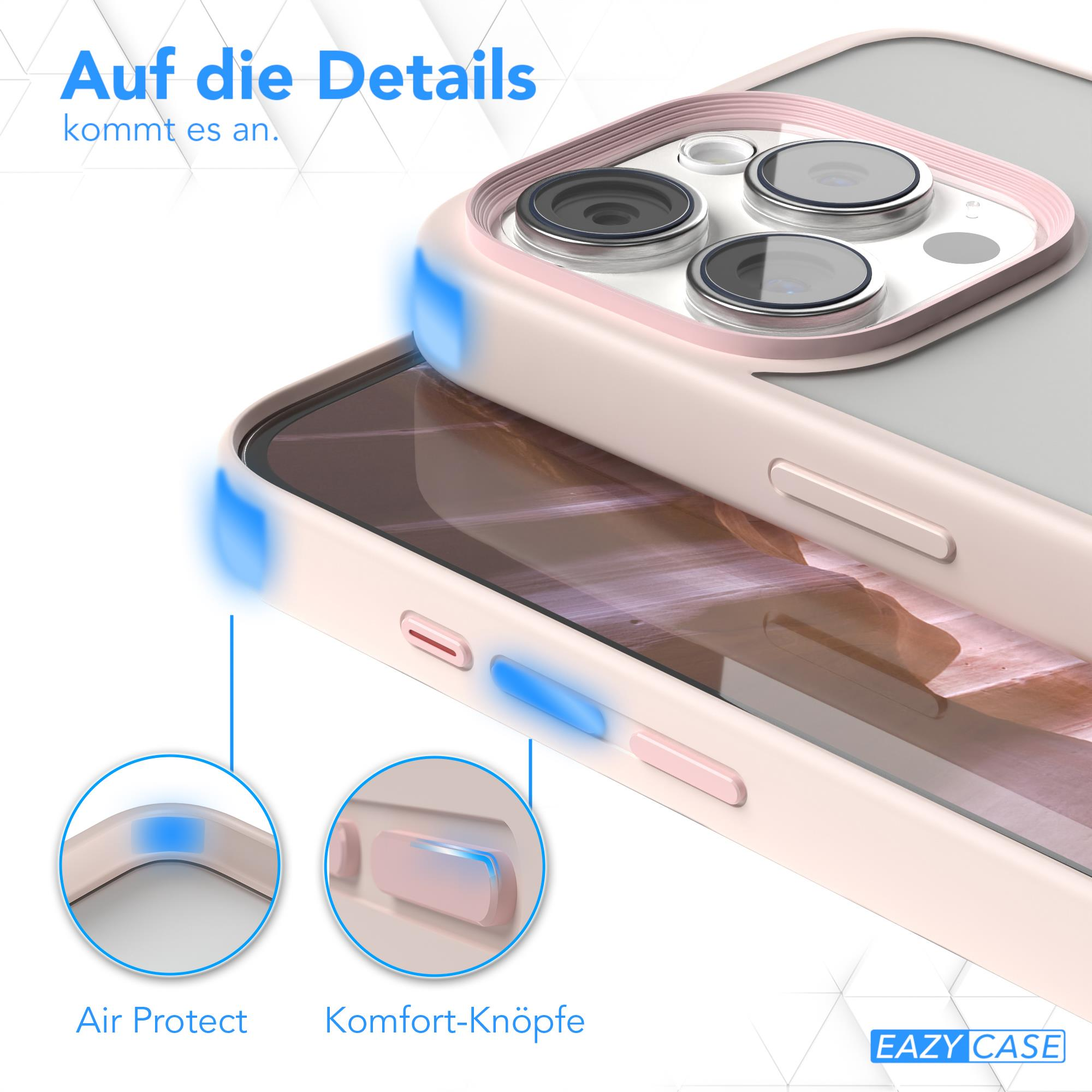 Handyhülle mit Air Protect und Komfort-Tasten. Die Hülle ist rosa und auf einem Telefon.