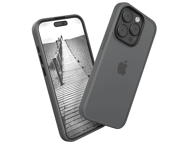 EAZY CASE Outdoor Case Matt, Backcover, Apple, iPhone 15 Pro, Grau